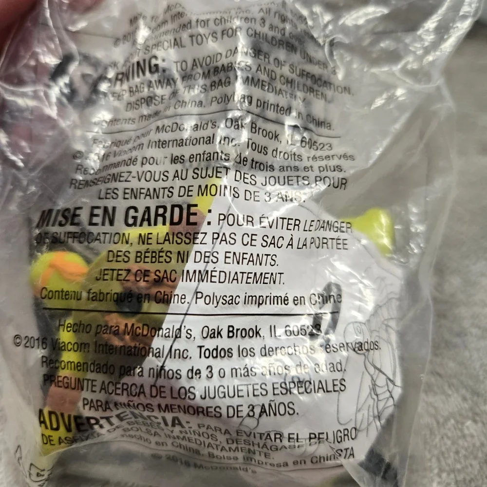McDonalds TMNT Michelangelo Happy Meal Toy 2016 Nickelodeon Sealed New Bag 7